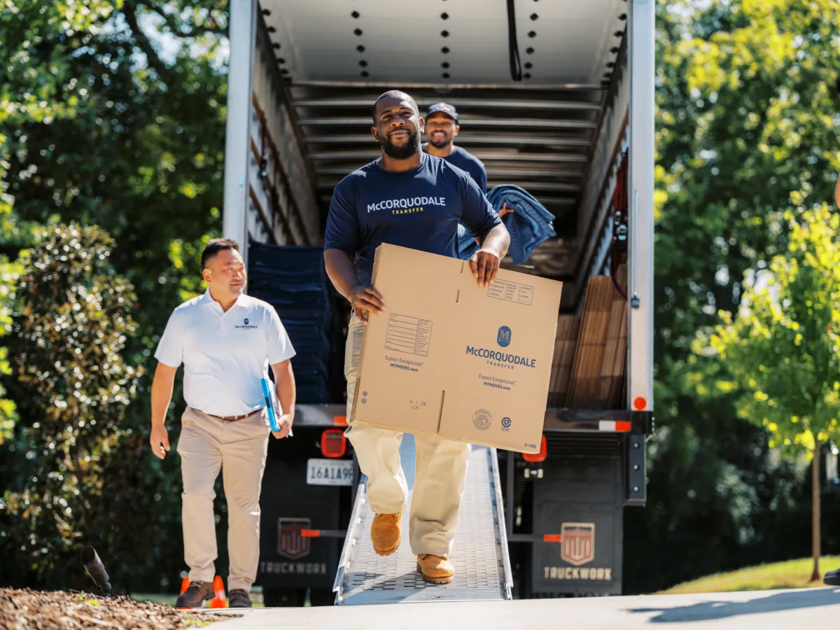The Gold Key Team unloading a McCorquodale Transfer truck