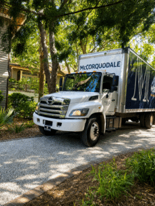 Charleston designer delivery services by McCorquodale Transfer at a luxury Lowcountry residence featuring white glove furniture delivery.